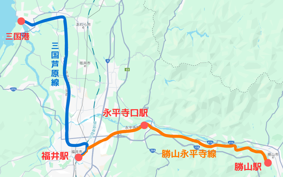 えちぜん鉄道路線図